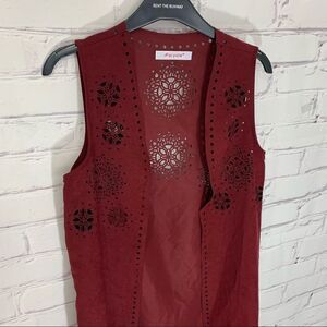 Reyon small vest with fringe